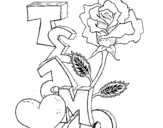 Coloring page I love you II painted byashley