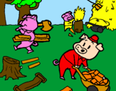 Coloring page Three little pigs 1 painted byGabor