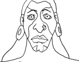 Coloring page Mayan man painted byccc