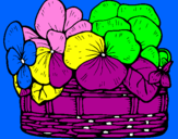 Coloring page Basket of flowers 12 painted bygrady rose