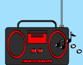 Coloring page Radio cassette 2 painted bychloe