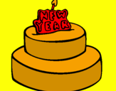 Coloring page New year cake painted byivo