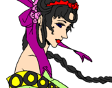Coloring page Chinese princess painted byana