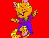 Coloring page Cat painted by clicla