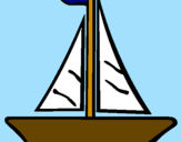 Coloring page Sailing boat painted bychloe