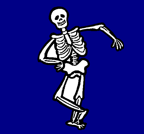 Coloring page Happy skeleton painted bychloe