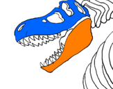 Coloring page Tyrannosaurus Rex skeleton painted bylouis