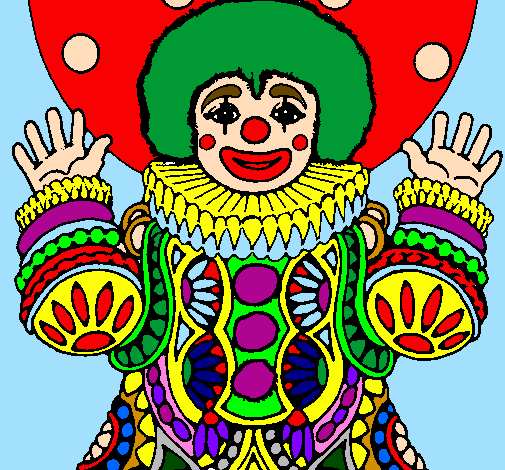 Coloring page Clown dressed up painted bynóra