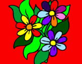 Coloring page Little flowers painted byana