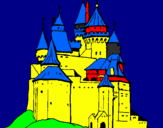Coloring page Medieval castle painted byjijeanpe
