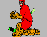 Coloring page Goaltender stopping puck painted byivo