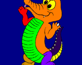 Coloring page Baby crocodile painted byivo