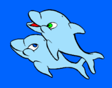 Coloring page Dolphins painted bychloe