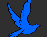 Coloring page Dove of peace in flight painted byluca