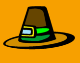 Coloring page Pilgrim hat painted bylana
