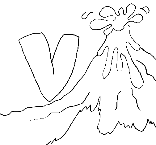 Coloring page Volcano  painted byMia 