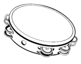 Coloring page Tambourine painted bylora