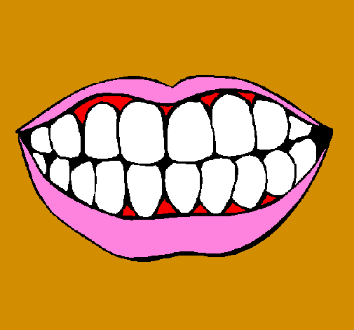 Coloring page Mouth and teeth painted bylucila