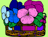 Coloring page Basket of flowers 12 painted bymelissa5b