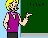 Coloring page Mathematics teacher painted bylena