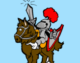 Coloring page Knight raising his sword painted byEge Bejbej