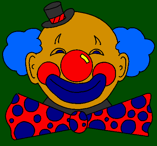 Coloring page Clown with a big grin painted bygradyrose