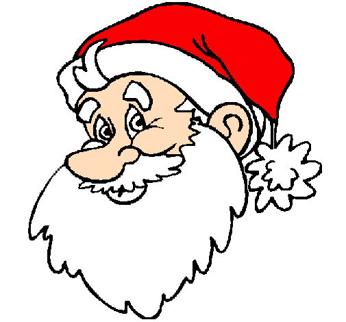 Coloring page Father Christmas face painted byfather