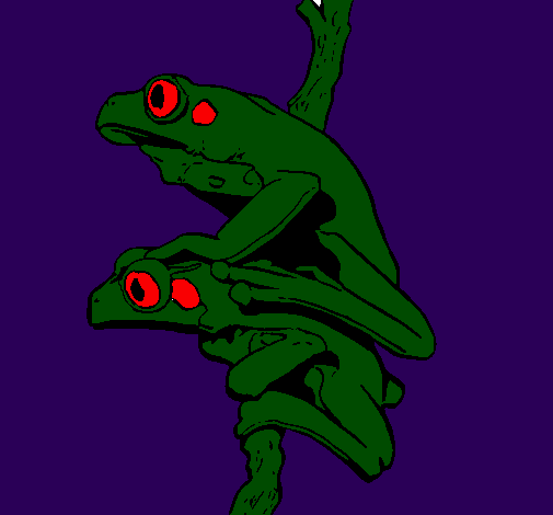 Coloring page Frogs painted byraul