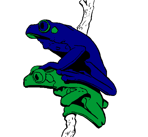 Coloring page Frogs painted byali