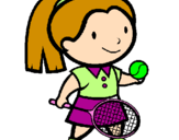 Coloring page Female tennis player painted byana r