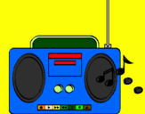 Coloring page Radio cassette 2 painted bysantino