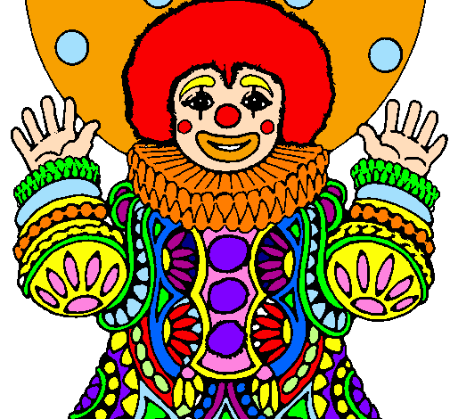 Coloring page Clown dressed up painted byanja2000