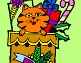 Coloring page Stocking full of presents painted bymn