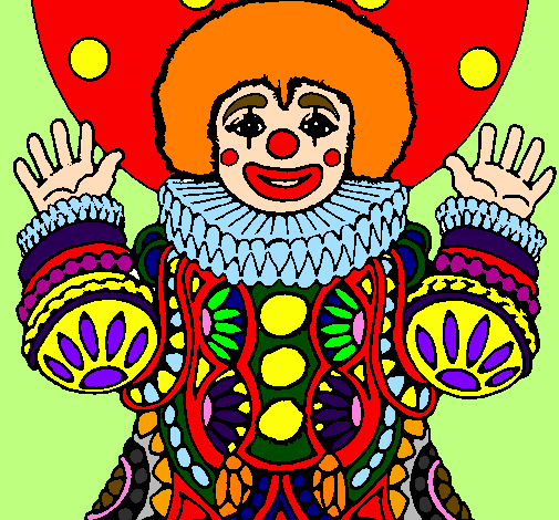 Coloring page Clown dressed up painted bynóra