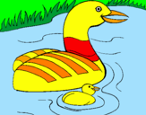 Coloring page Mother goose and gosling painted bycarlos