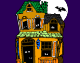 Coloring page Mysterious house II painted bysofi