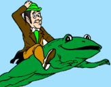Coloring page Leprechaun and frog painted bymoises