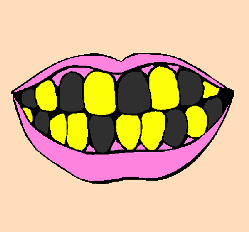Coloring page Mouth and teeth painted bydj