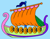 Coloring page Viking boat painted bypatito