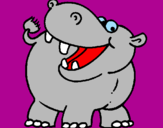 Coloring page Hippopotamus painted bymariana