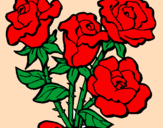 Coloring page Bunch of roses painted byanilkanida