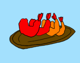 Coloring page Prawn tempura painted bynicolo