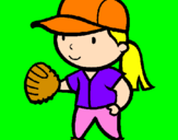Coloring page Baseball player painted byteresa