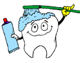 Coloring page Tooth cleaning itself painted byjesus