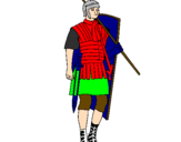 Coloring page Roman soldier painted byyunique9