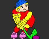 Coloring page Little boy playing hockey painted bydylan12