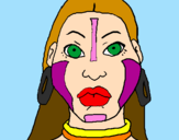 Coloring page Mayan woman II painted byale       