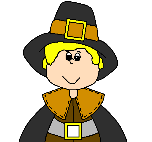 Coloring page Pilgrim boy painted byjkjk