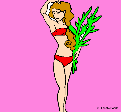 Roman woman in bathing suit