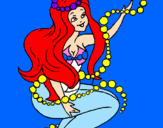 Coloring page Mermaid and bubbles painted byabbie g 1
